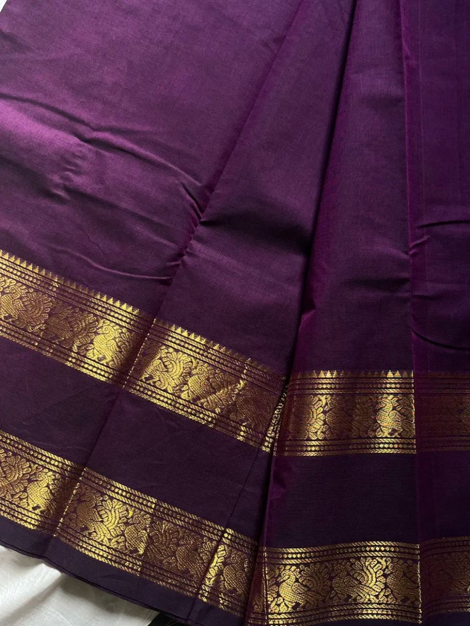 Subtle Weaves | Dark green Kanchi Cotton Saree