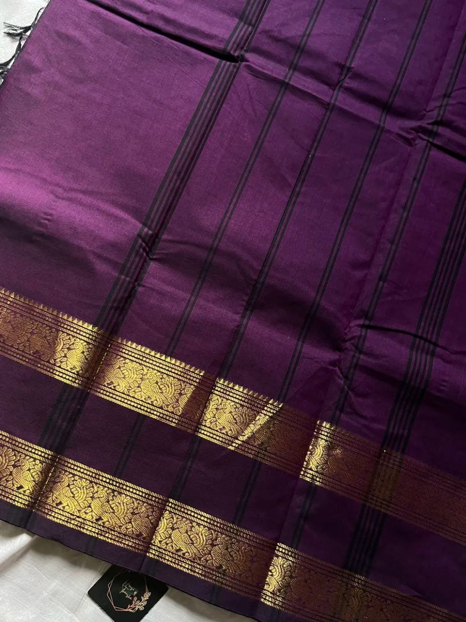 Subtle Weaves | Dark green Kanchi Cotton Saree