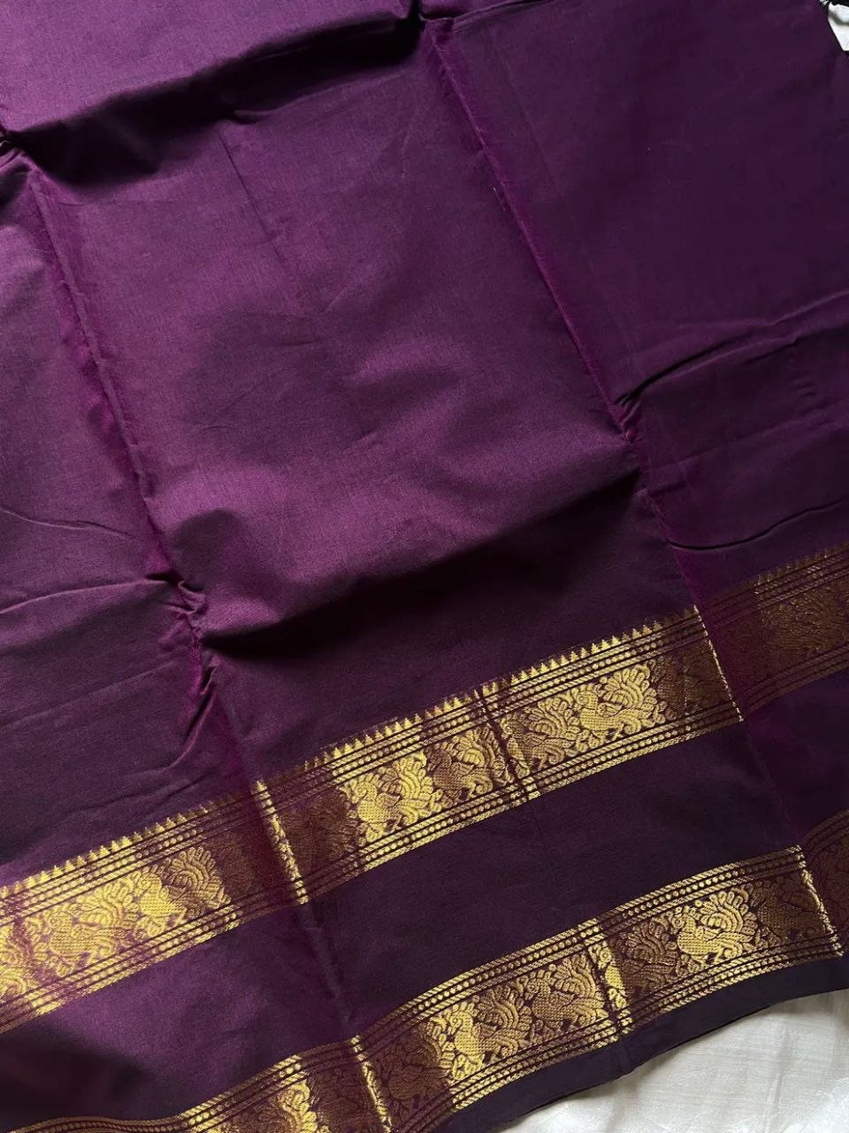 Subtle Weaves | Dark green Kanchi Cotton Saree