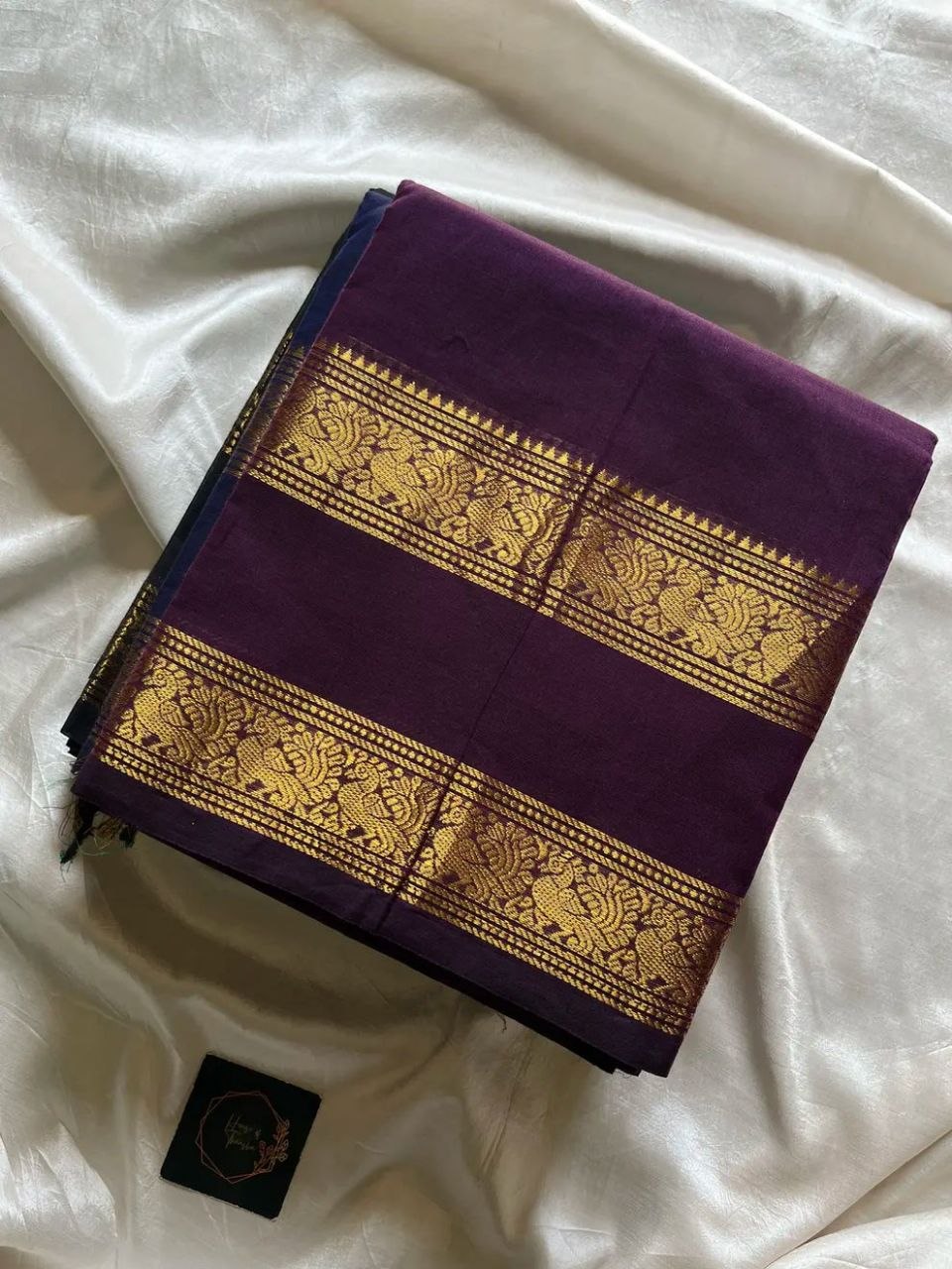 Subtle Weaves | Dark green Kanchi Cotton Saree