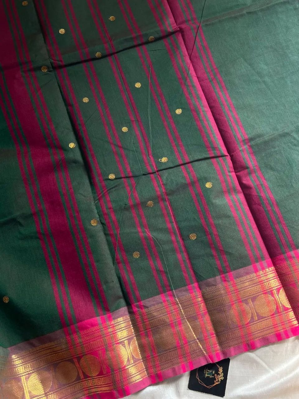 Vintage Loom Edit | Green Kanchi Cotton Saree