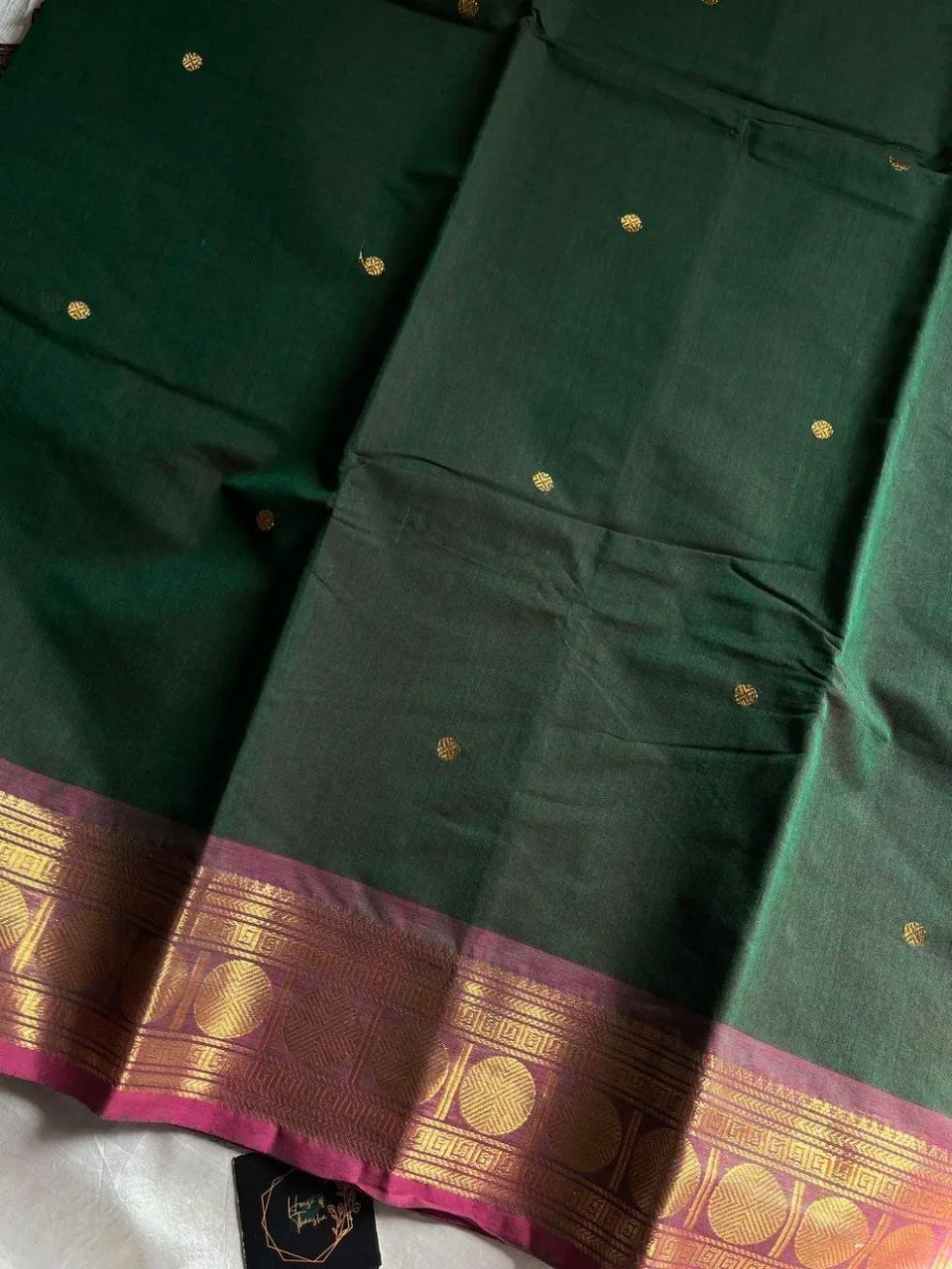 Vintage Loom Edit | Green Kanchi Cotton Saree