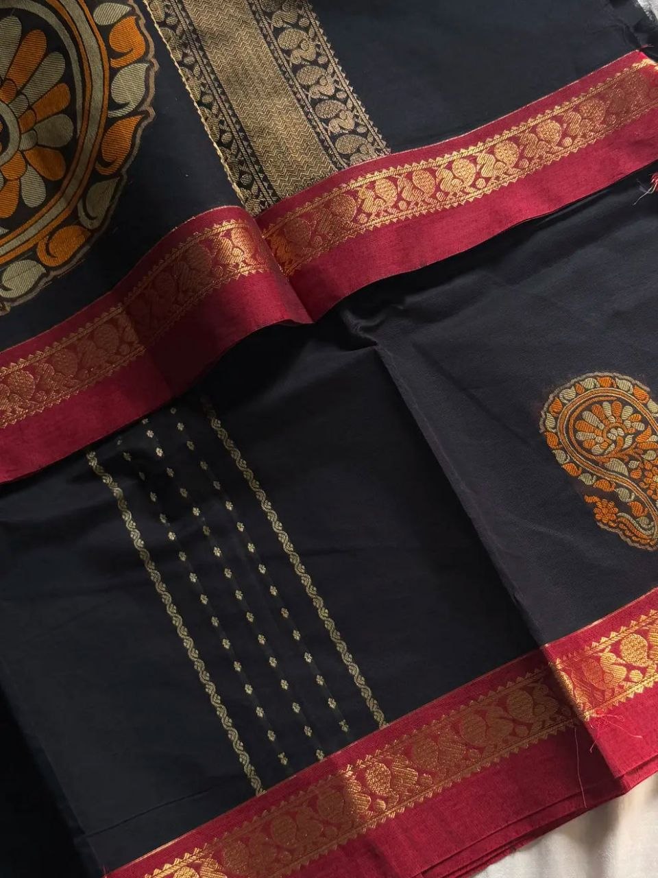 Zari & Thread Edit | Kanchi Cottons – Black