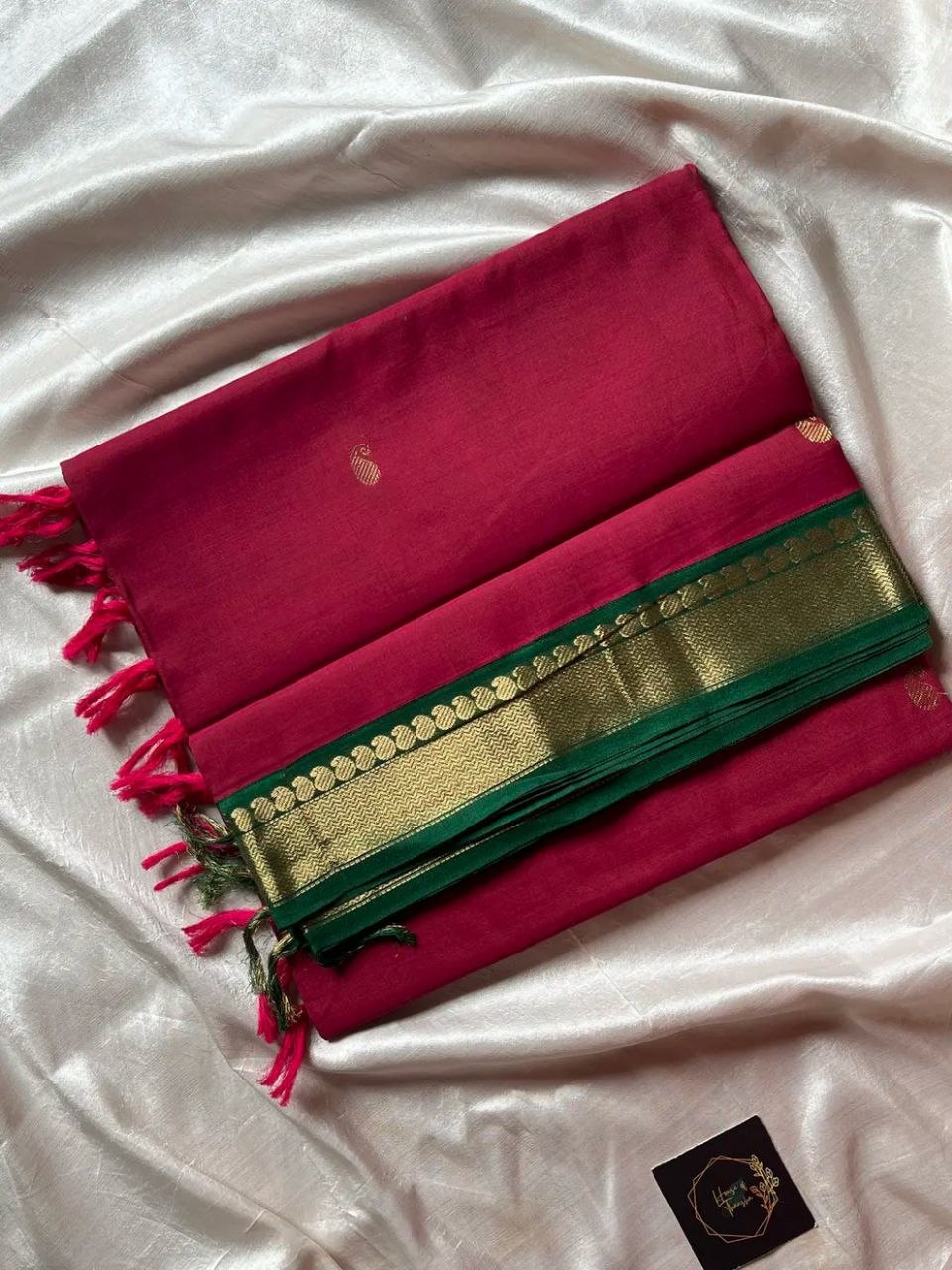Throne Edit – Magenta Pink 120 Counts Mercerised Chettinadu Cotton Saree