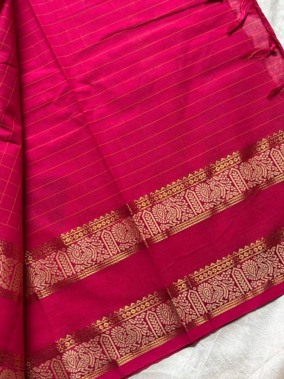 Kattam Edit – Pink Checked Chettinadu Cotton Saree