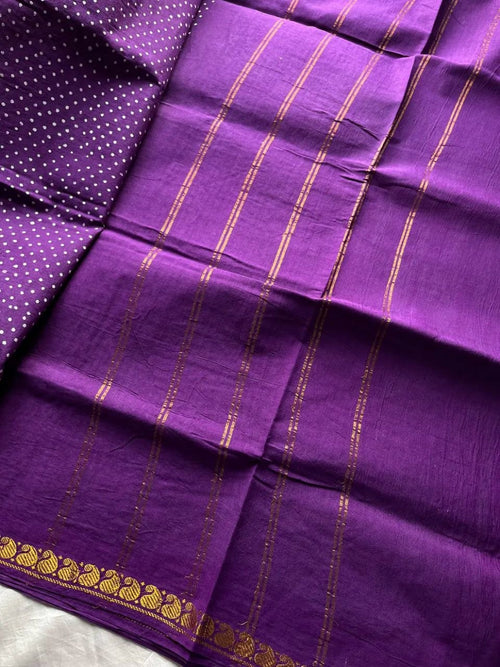 Madurai Sungudi Cotton - Purple