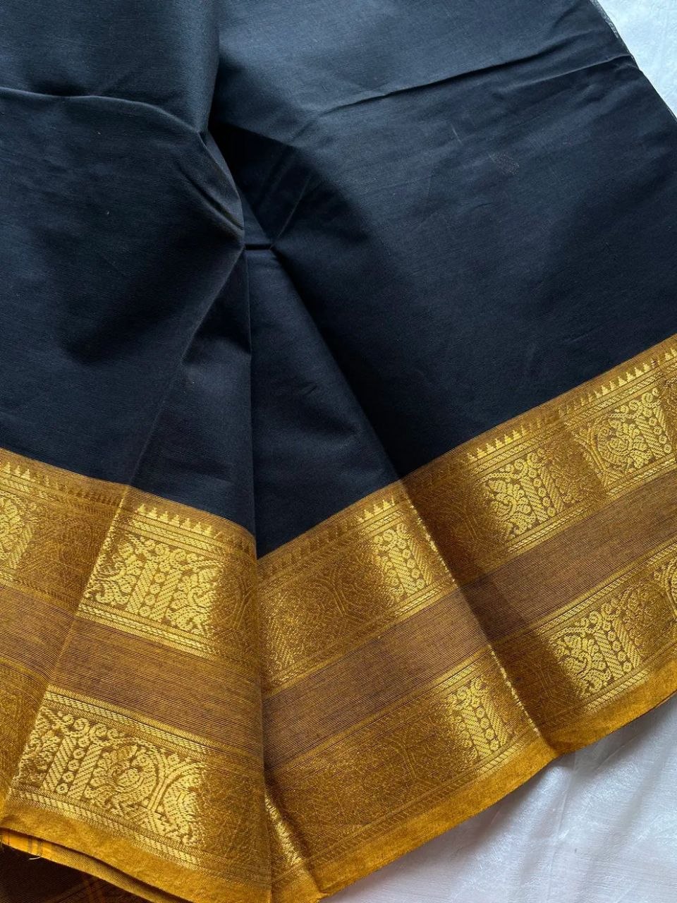 Vintage Loom Edit | Black Kanchi Cotton Saree